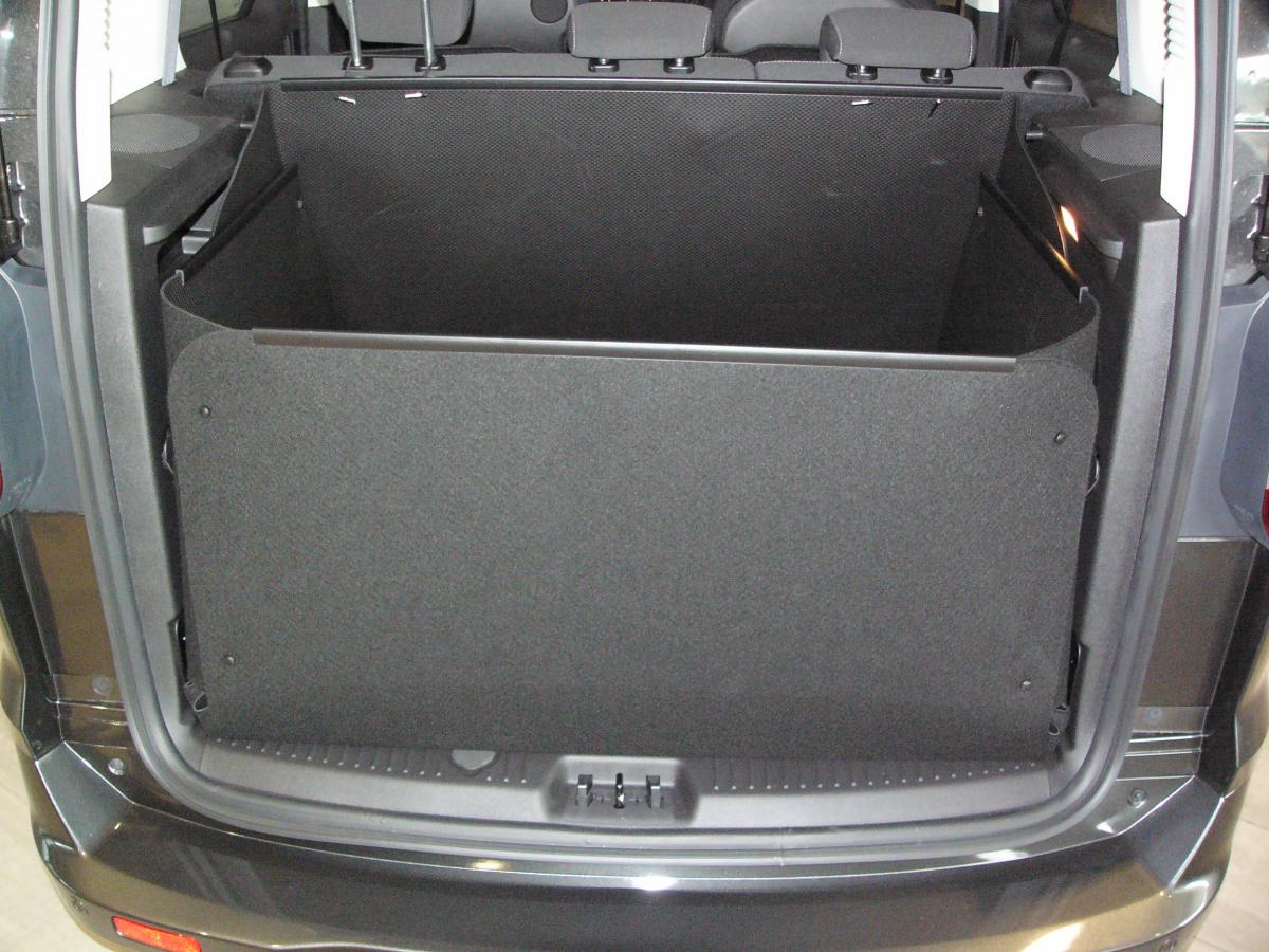 Passgenaue Kofferraumwanne für Ford Tournier Grand Connect, der hohe Kofferraumschutz gegen Schmutz, Nässe und Beschädigung